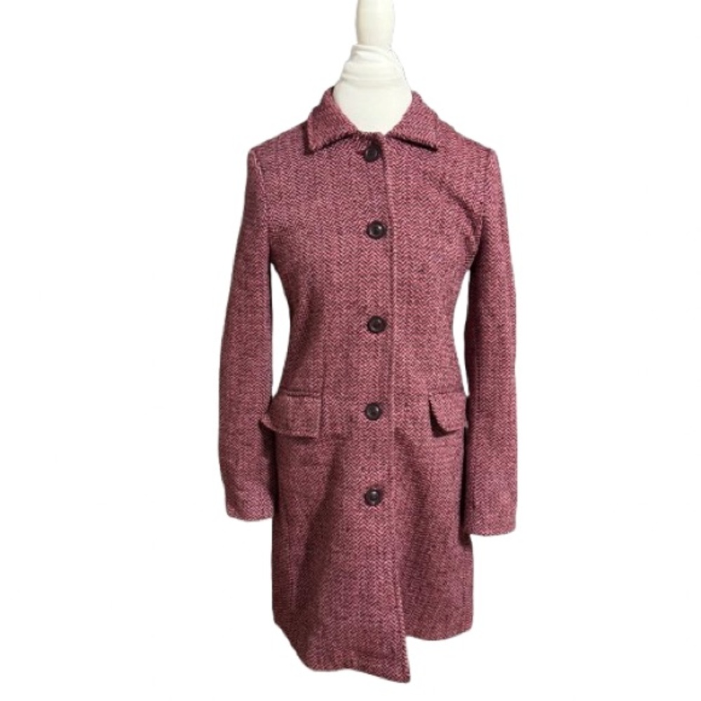 Vintage Old Navy Women's Burgundy Herringbone Trench Coat